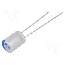 10 pcs : A750EK476M1EAAE040 - Capacitor: polymer, low ESR, 47uF, 25VDC, ESR: 40mΩ, THT, ±20%, 2000h