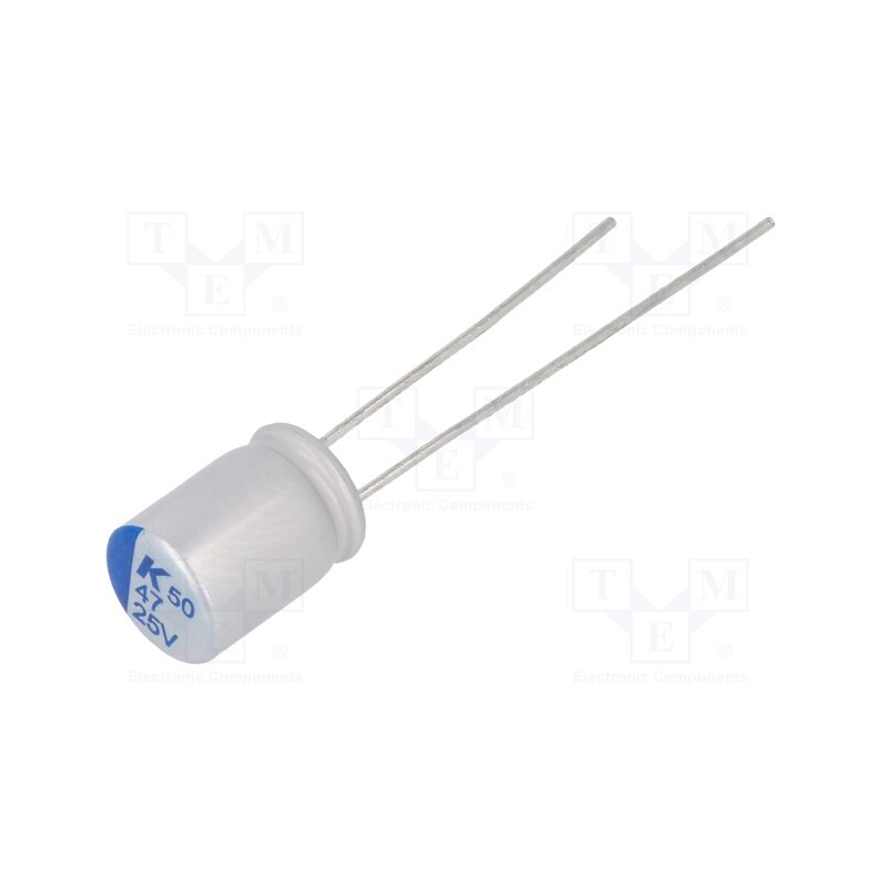 10 pcs : A750EK476M1EAAE040 - Capacitor: polymer, low ESR, 47uF, 25VDC, ESR: 40mΩ, THT, ±20%, 2000h