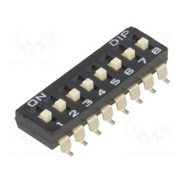 10 pcs : DM-08-V - Switch: DIP-SWITCH, Poles number: 8, ON-OFF, 0.1A/50VDC, Pos: 2
