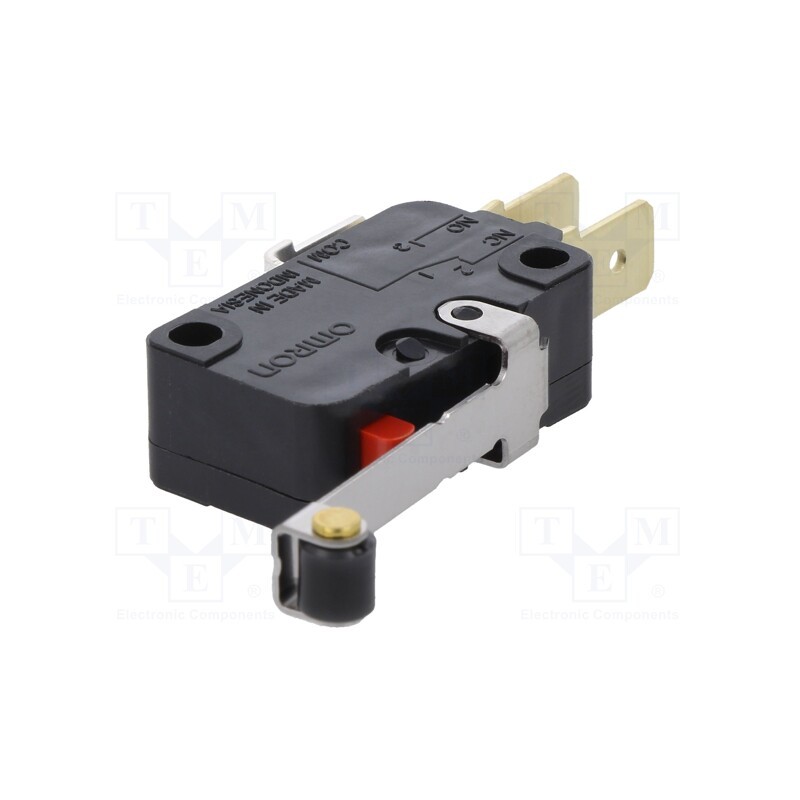 10 pcs : D3V-166M-1C5 - Microswitch SNAP ACTION, 16A/250VAC, 10A/30VDC, SPDT, ON-(ON)