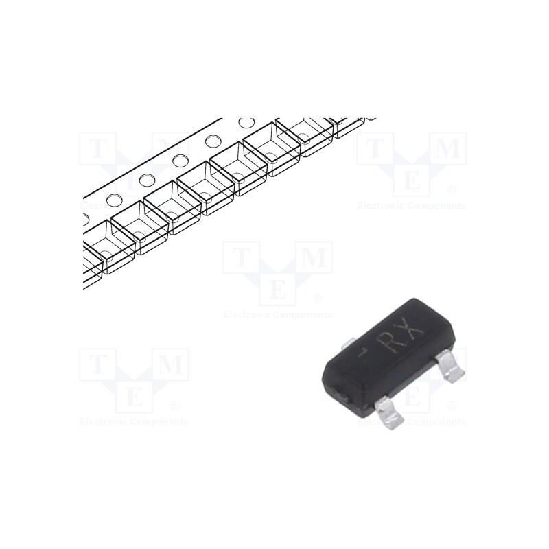 50 pcs : MMBTRA106SS - Transistor: PNP, bipolar, BRT, 50V, 0.1A, 200mW, SOT23, R1: 4.7kΩ