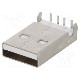 10 pcs : 932 - Plug, USB A, on PCBs, THT, PIN: 4, angled 90°, USB 2.0, gold-plated