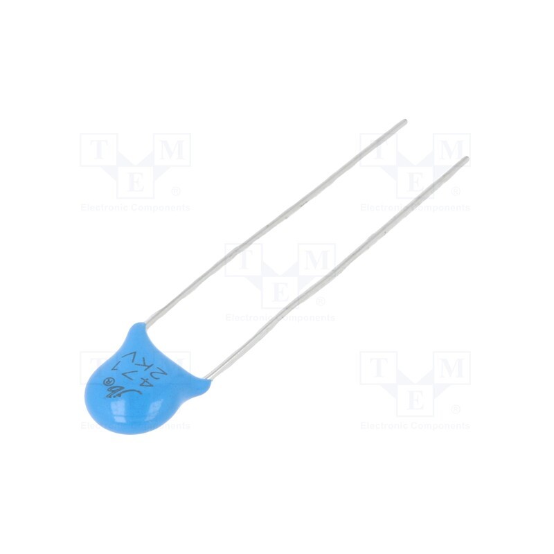 50 pcs : JYC3D471KBB065000B - Capacitor: ceramic, 470pF, 2kVDC, Y5P, ±10%, 5mm