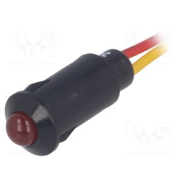 10 pcs : R9-73L-11-24RED - Indicator: LED, prominent, red, 24VDC, Ø8.2mm, IP40, leads 170mm