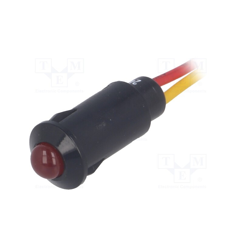 10 pcs : R9-73L-11-24RED - Indicator: LED, prominent, red, 24VDC, Ø8.2mm, IP40, leads 170mm