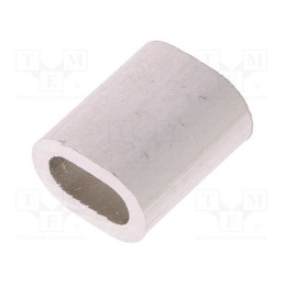 50 pcs : ZLA.6 - Ferrule, aluminium, for rope, Ørope: 6mm, L: 21mm