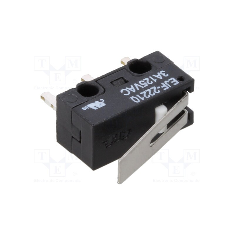 10 pcs : EJF2221000 - Microswitch SNAP ACTION, 3A/125VAC, 2A/30VDC, with short lever