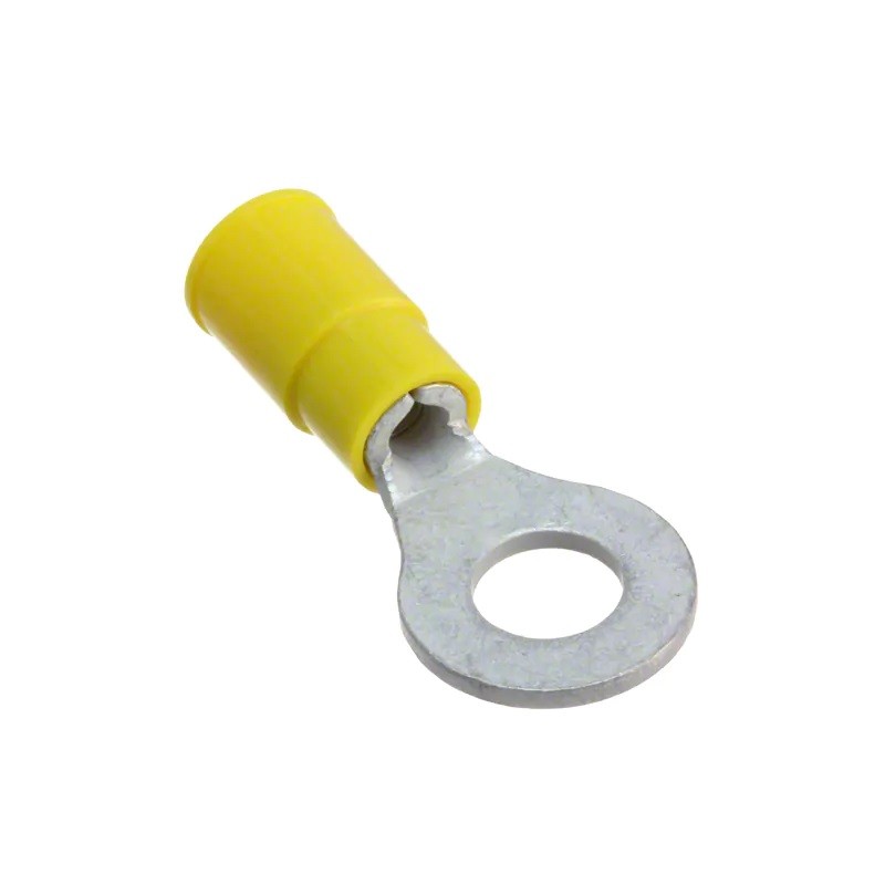 20 pcs - Molex, 19054 Insulated Crimp Ring Terminal, 1/4 (M6) Stud Size, Yellow