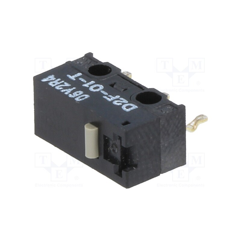 10 pcs : D2F-01-T - Microswitch SNAP ACTION, 3A/125VAC, 0.1A/30VDC, without lever