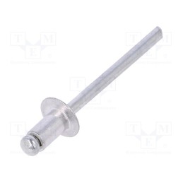 10 pcg : 70400 - Rivet, aluminium, Rivet diam: 4mm, L.rivet: 6.4mm, 50pcs.