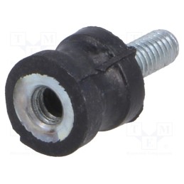 10 pcs : DVC.2-10-8-10-M4-10-70 - Vibration damper, M4, Ø: 10mm, rubber, L: 10mm, Thread len: 10mm