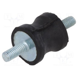 10 pcs : DVC.1-15-12-15-M4-10-55 - Vibration damper, M4, Ø: 15mm, rubber, L: 15mm, Thread len: 10mm