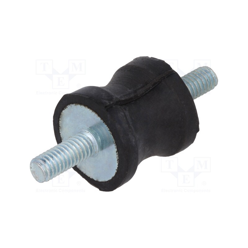 10 pcs : DVC.1-15-12-15-M4-10-55 - Vibration damper, M4, Ø: 15mm, rubber, L: 15mm, Thread len: 10mm