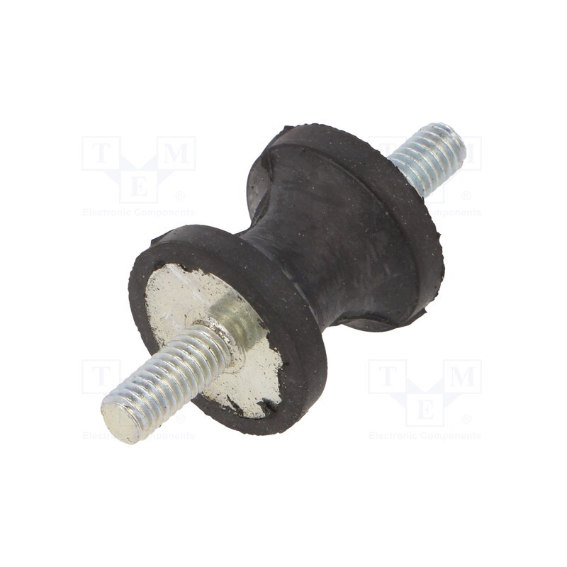 10 pcs : DVC.1-15-8,5-15-M4-10-40 - Vibration damper, M4, Ø: 15mm, rubber, L: 15mm, Thread len: 10mm