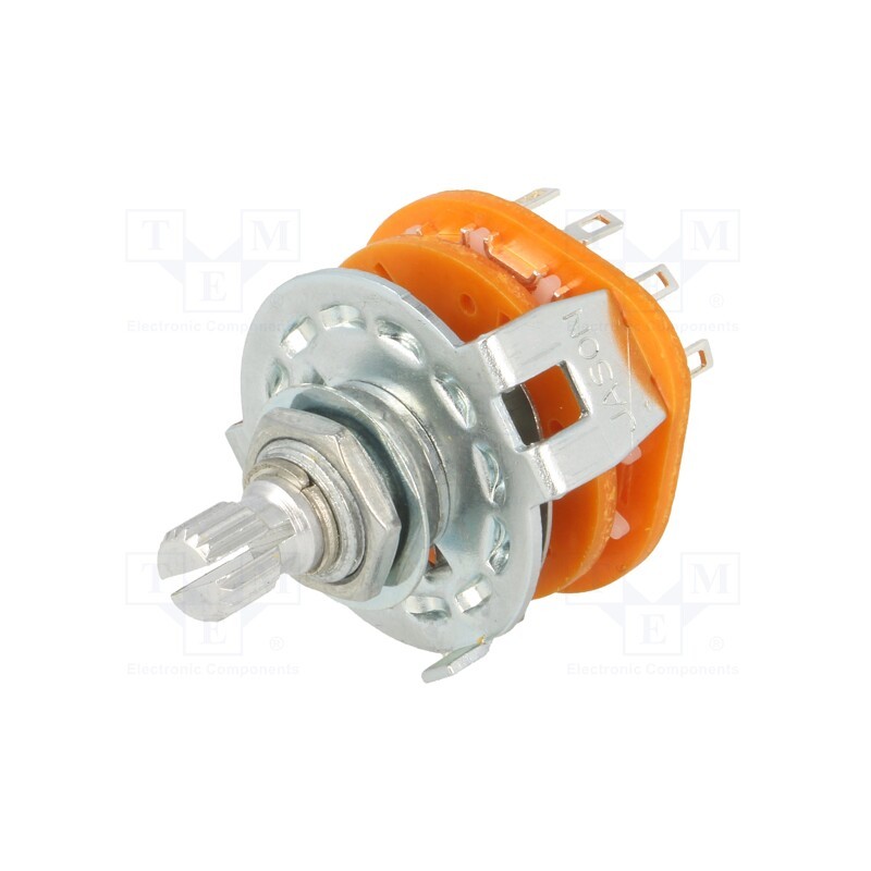 10 pcs : - Switch: rotary, Pos: 6, 0.3A/125VAC, Poles number: 1, 30°, -20÷70°C