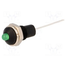 10 pcs : SMRS062 - Indicator: LED, prominent, green, Ø6.2mm, for soldering, metal