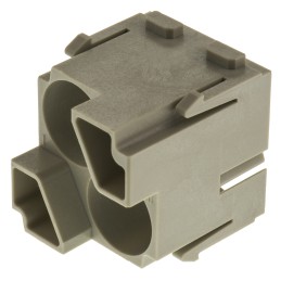 1 pcs - HARTING Heavy Duty Power Connector Module, 10A, Male, Han-Modular Series, 2 Contacts
