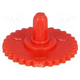 50 pcs : CA9MR 9002 - Knob, thumbwheel, red, Ø11.5mm, for mounting potentiometers, CA9M