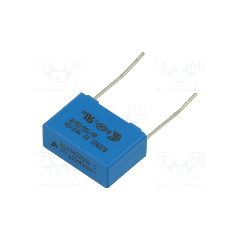 10 pcs : B32922C3224M289 - Capacitor: polypropylene, 220nF, 18x12.5x7mm, THT, ±20%, 15mm