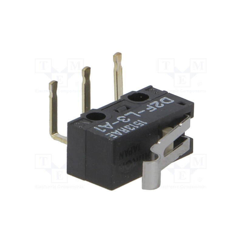 10 pcs : D2F-L3-A1 - Microswitch SNAP ACTION, 3A/125VAC, 2A/30VDC, SPDT, ON-(ON), IP40