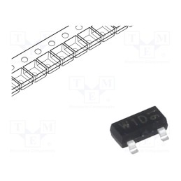 10 pcs : PMBTA42,215 - Transistor: NPN, bipolar, 300V, 0.1A, 250mW, SOT23,TO236AB
