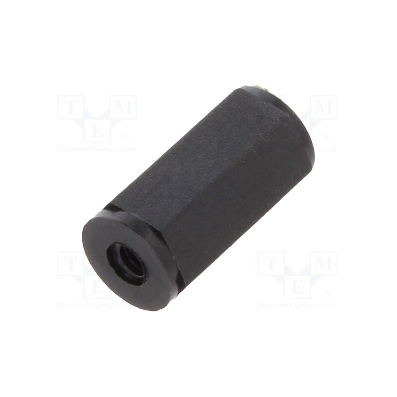 50 pcs : 181X10 - Screwed spacer sleeve, hexagonal, polyamide, M2, L: 10mm, black