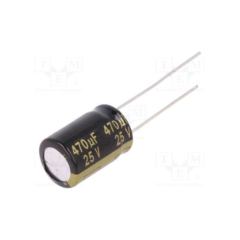 10 pcs : EEUFM1E471 - Capacitor: electrolytic, low ESR, THT, 470uF, 25VDC, Ø10x16mm, ±20%