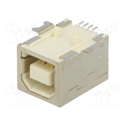 10 pcs : 933 - Socket, USB B, on PCBs, SMT, PIN: 4, horizontal, USB 2.0, 1A, 30V