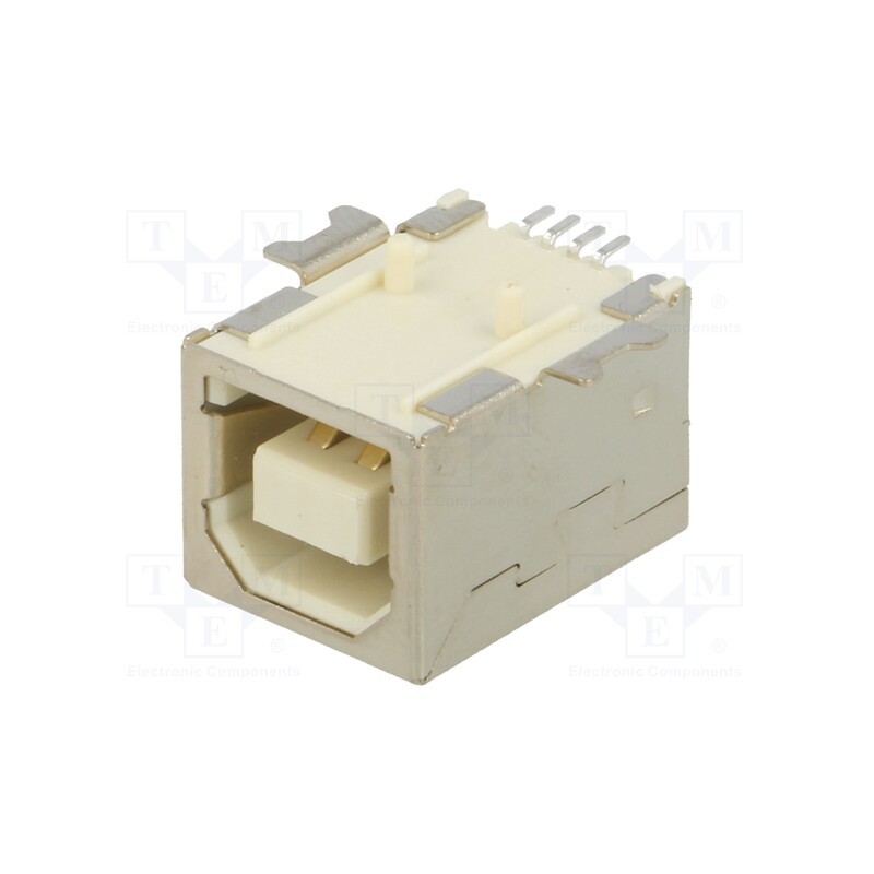 10 pcs : 933 - Socket, USB B, on PCBs, SMT, PIN: 4, horizontal, USB 2.0, 1A, 30V