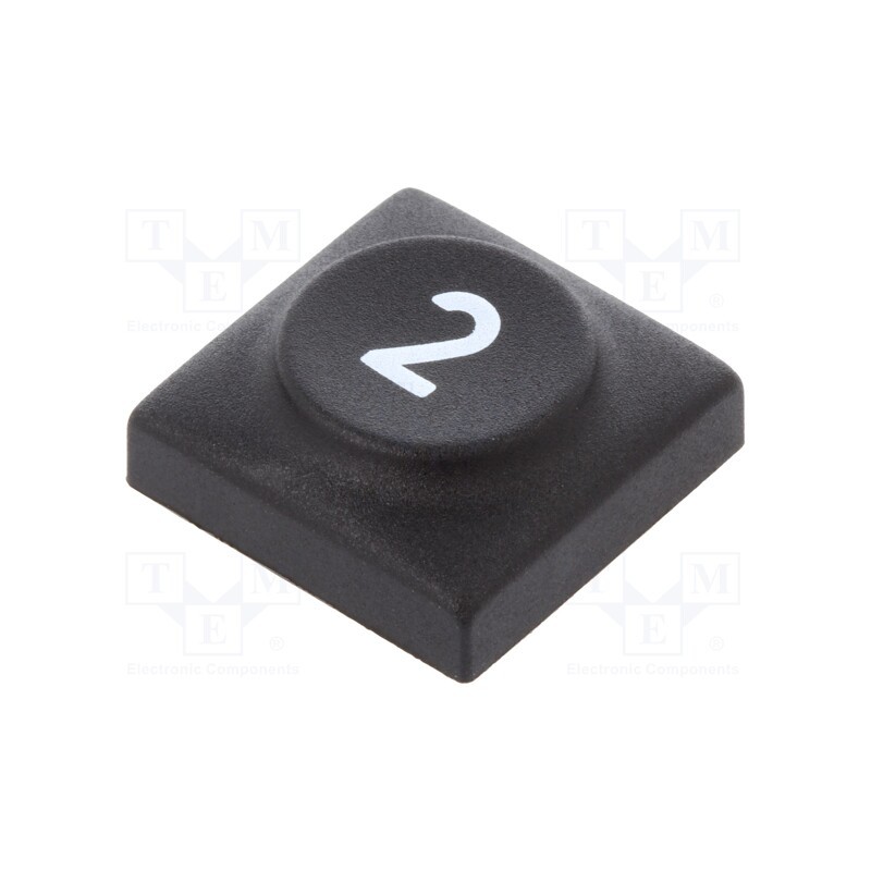 10 pcs : 825.002.011 - Button, Body: anthracite, Button marking: 2, 1451, square