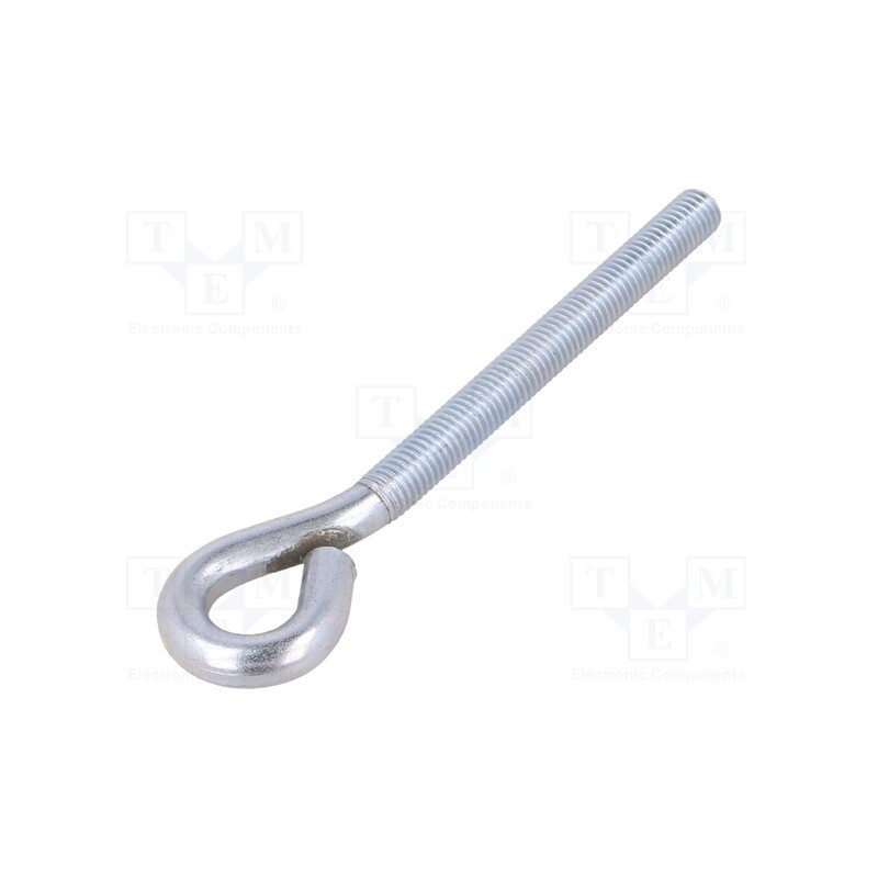 10 pcs : HO10140 - Hook, ring, steel, zinc, Thread len: 92mm, Overall len: 140mm