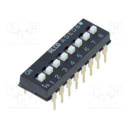 10 pcs : 1825360-5 - Switch: DIP-SWITCH, Poles number: 8, ON-OFF, 0.1A/24VDC, Pos: 2