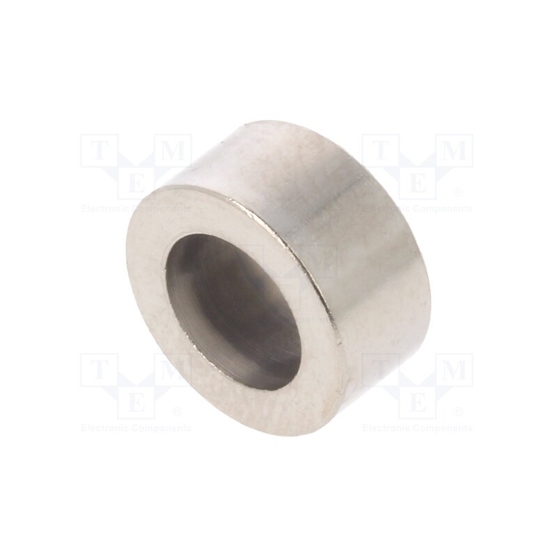 50 pcs : 3110/6,2X05 - Spacer sleeve, 5mm, cylindrical, brass, nickel, Out.diam: 10mm