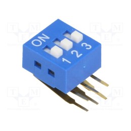 10 pcs : - Switch: DIP-SWITCH, Poles number: 3, ON-OFF, 0.05A/12VDC, Pos: 2