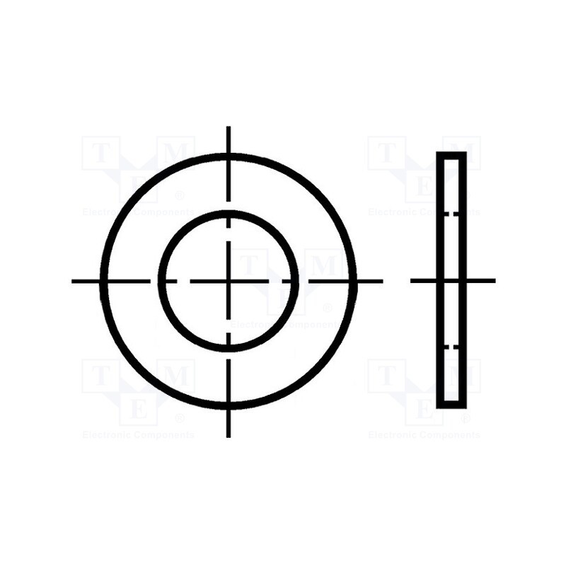500 pcs : 1759159 - Washer, round, M5, D9mm, h1mm, brass, BN 565