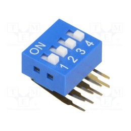 10 pcs : - Switch: DIP-SWITCH, Poles number: 4, ON-OFF, 0.05A/12VDC, Pos: 2