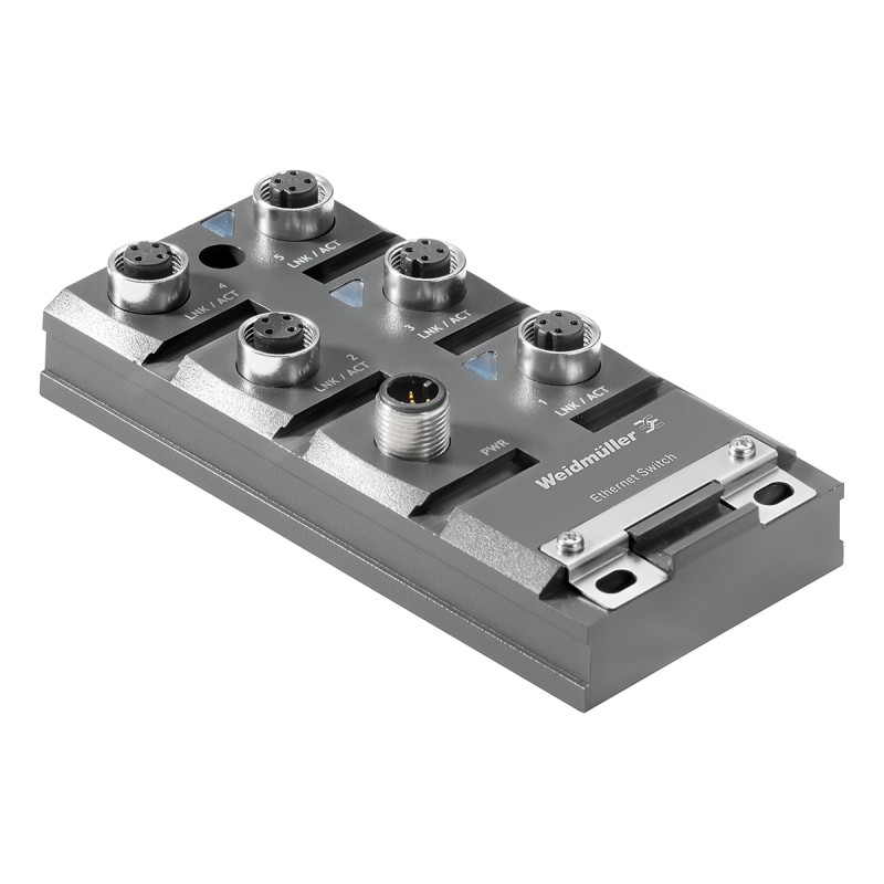 1 pcs - Weidmuller Wall Mount Ethernet Switch, 5 RJ45 Ports