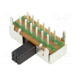 10 pcs : EG4208A - Switch: slide, Pos: 2, 4PDT, BBM (non-shorting),ON-ON, THT, EG