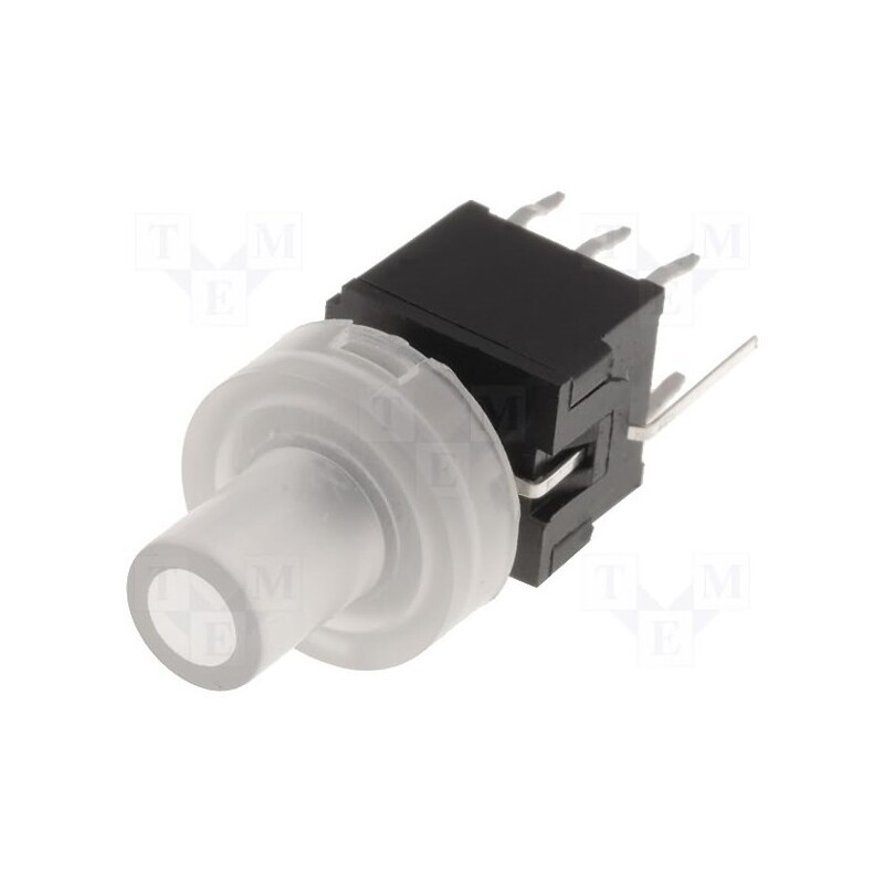 10 pcs : PB61304BL-3 - Switch: keypad, Pos: 2, DPDT, 0.1A/30VDC, colourless, LED, green, THT