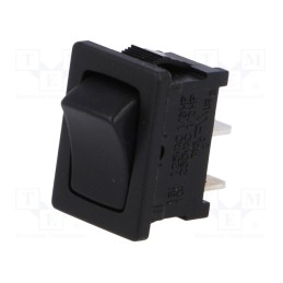 10 pcs : R13-66A-02 - ROCKER, SPST, Pos: 2, ON-OFF, 10A/250VAC, black, none, 50mΩ, UL94V-2