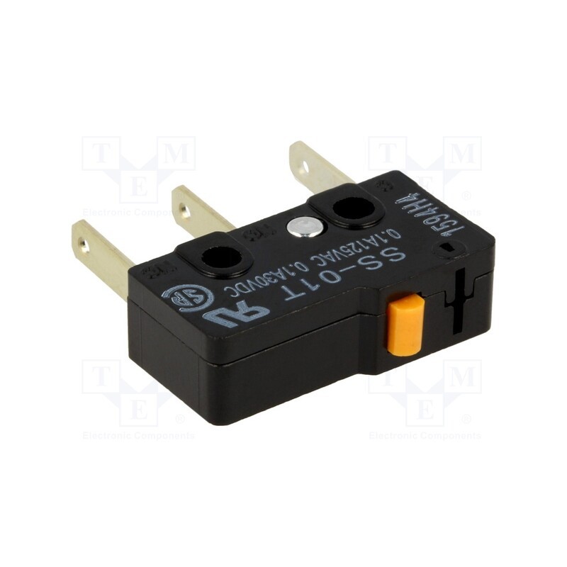 10 pcs : SS-01T - Microswitch SNAP ACTION, 0.1A/125VAC, 0.1A/30VDC, without lever