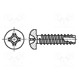 500 pcs : 1024442 - Screw, 2.2x6.5, Head: cheese head, Phillips, PH1, hardened steel