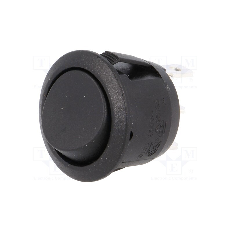 10 pcs : R13-112C-BB-0D - ROCKER, SPDT, Pos: 2, ON-ON, 10A/250VAC, black, none, 50mΩ, UL94V-2