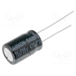20 pcs : KM 470U/35V - Capacitor: electrolytic, THT, 470uF, 35VDC, Ø10x16mm, Pitch: 5mm