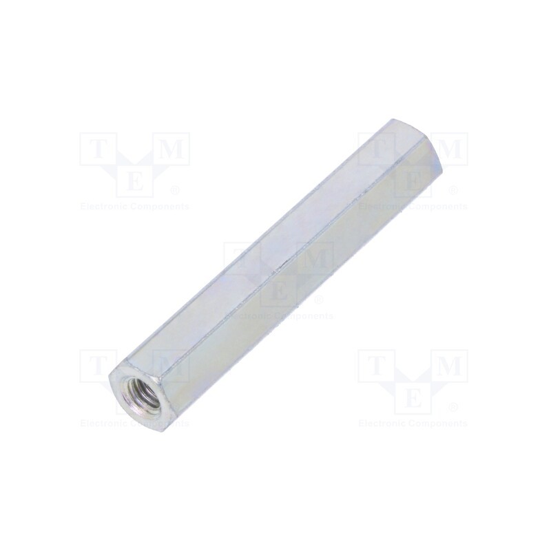 50 pcs : 126X40 - Screwed spacer sleeve, 40mm, Int.thread: M4, hexagonal, steel