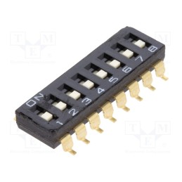 10 pcs : A6S-8102-H - Switch: DIP-SWITCH, Poles number: 8, ON-OFF, 0.025A/24VDC, Pos: 2