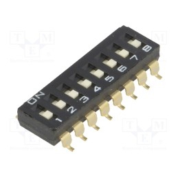 10 pcs : A6S-8101-H - Switch: DIP-SWITCH, Poles number: 8, ON-OFF, 0.025A/24VDC, Pos: 2