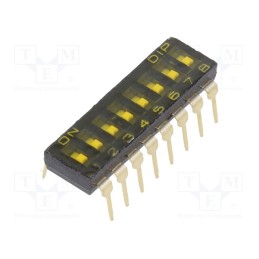 10 pcs : DBS 1008 - Switch: DIP-SWITCH, OFF-ON, 0.025A/24VDC, Pos: 2, -40÷85°C, PCB,THT