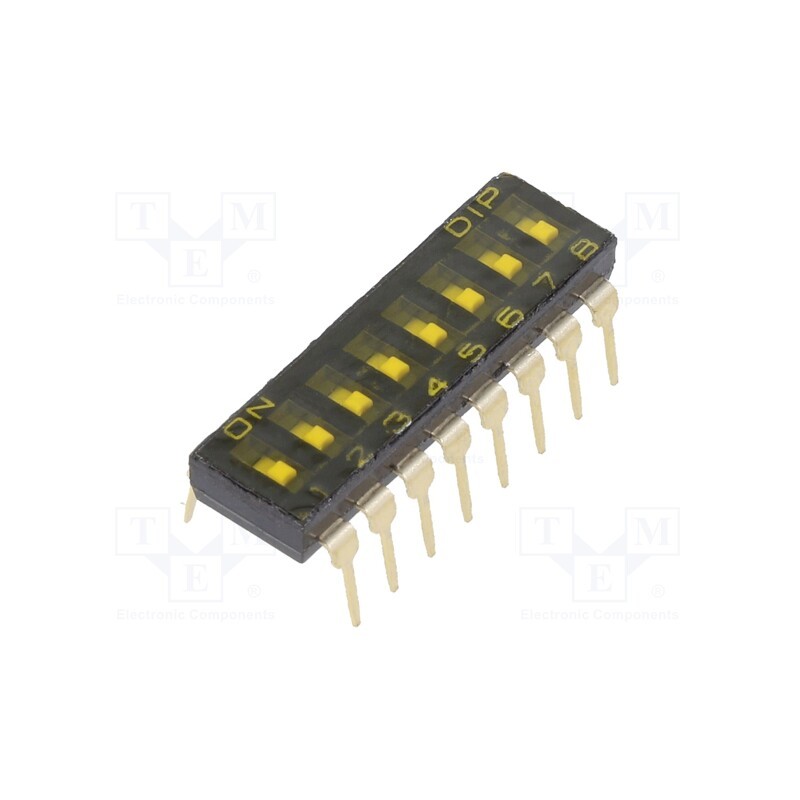 10 pcs : DBS 1008 - Switch: DIP-SWITCH, OFF-ON, 0.025A/24VDC, Pos: 2, -40÷85°C, PCB,THT