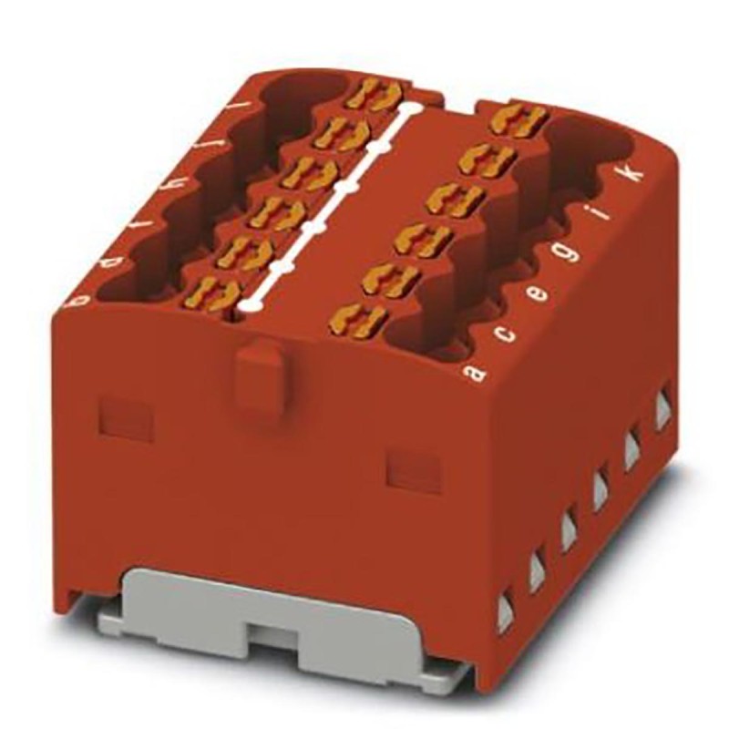 20 pcs - Phoenix Contact Distribution Block, 12 Way, 2.5mm², 17.5A, 450 V, Red